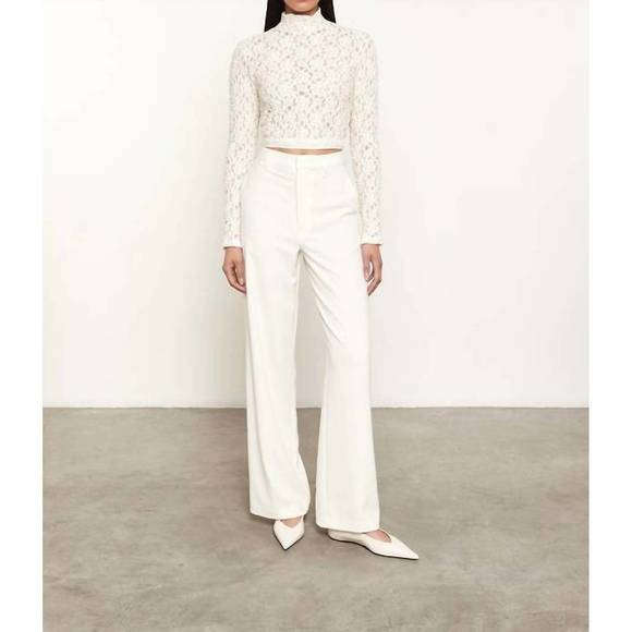 Enza Costa - SEQUIN CROPPED LONG SLEEVES MOCK NECK